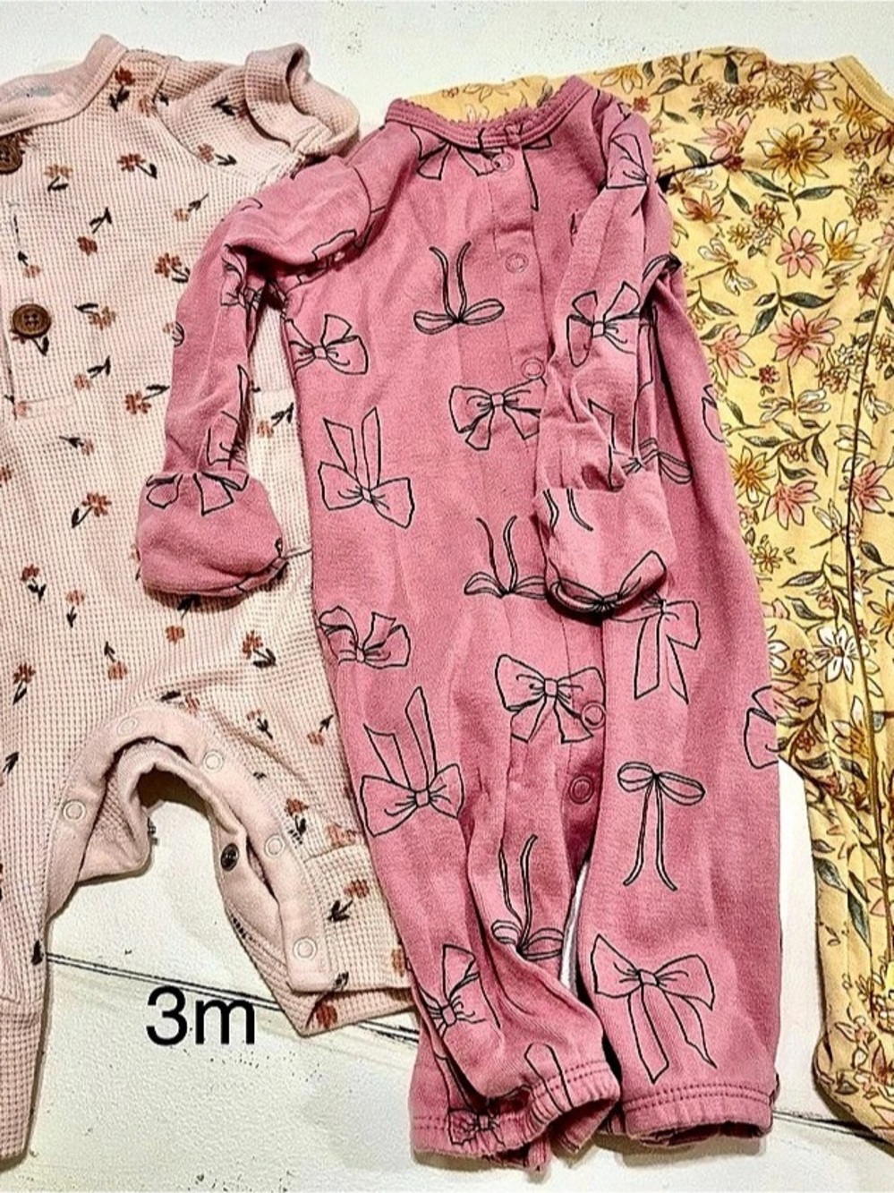 Carter's Baby Footie Pajama Bundle Pink & White Baby 3M.
$20 for all.